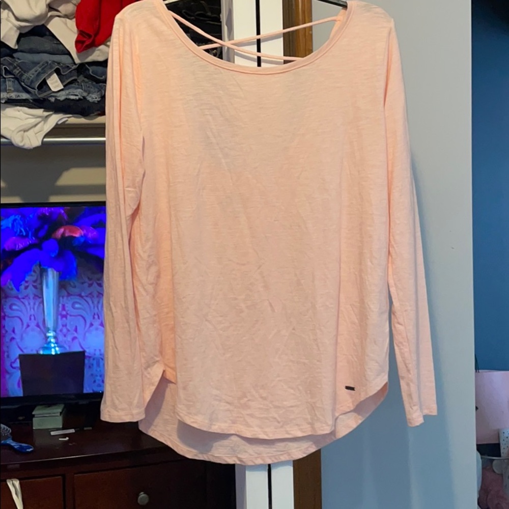 Light pink crossed back long sleeve